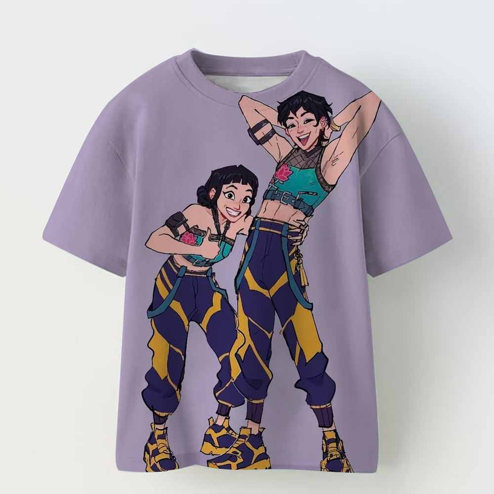 KPop Dämonenjäger Tiger Girls Boys T-Shirt K-Pop Dämonenjäger Kinderbekleidung T-Shirts Niedliches Cartoon-Print T-Shirt Tops children-160