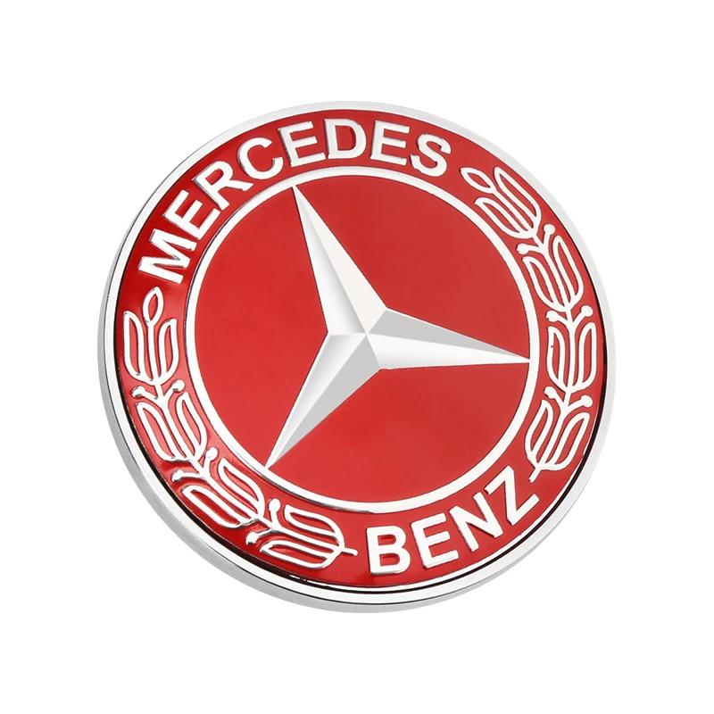 1 Stück 57 mm Auto Frontklappen-Emblem Artikel für Mercedes Benz AMG W212 W213 W205 W177 V177 W247 W176 CES CLS CLA CLK CLG GLS X253 W166 rot