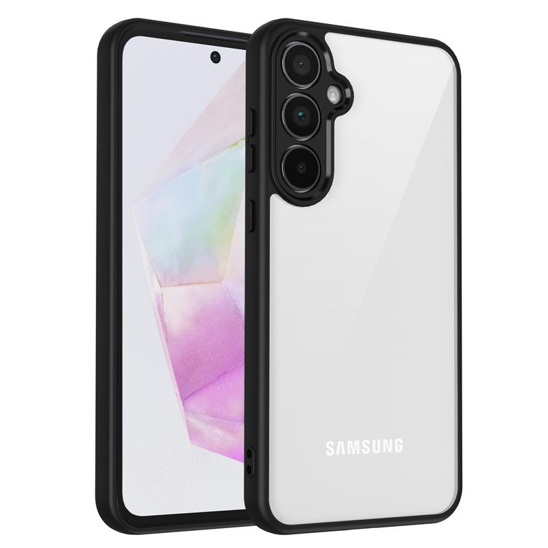 Hochwertige transparente Acryl-Rückseite für Samsung iPhone Xiaomi Redmi für Samsung Galaxy A35 A55 A25 A15 A54 A34 A24 A14 A26 Abdeckung Silikon TPU Samsung Galaxy A15 (4G/5G) schwarz