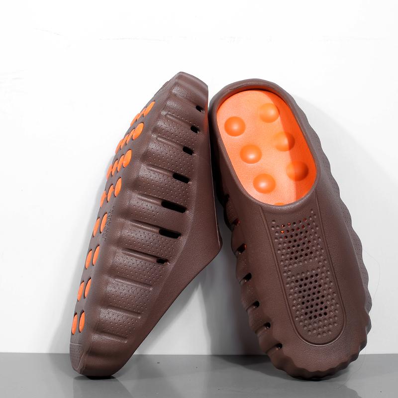 Sommer Männer Sandalen Strand Hausschuhe Mode Outdoor Hausschuhe Casual Strand Wasser Sport Schuhe Atmungsaktive Hohl Flip-Flops Günstige Männliche Aqua Sneaker 38/39 bronze
