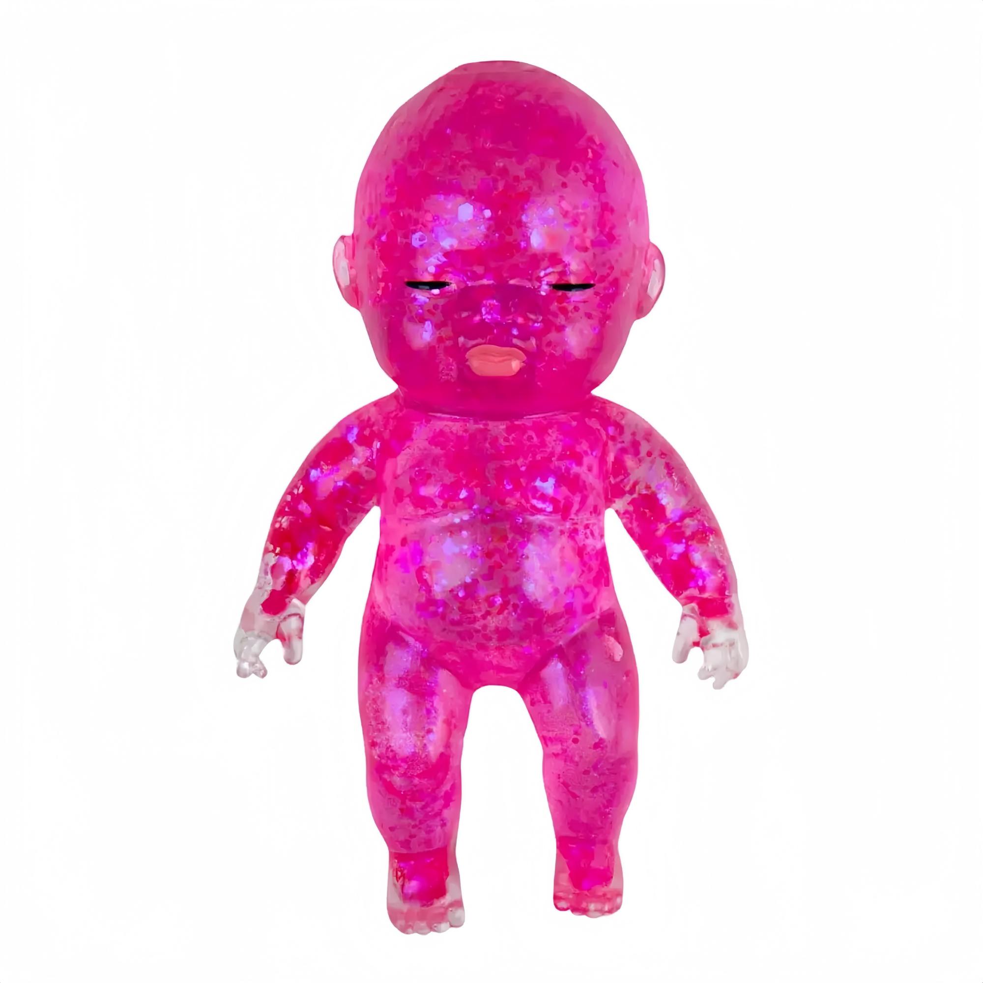 Jumbo Baby Squishy Spielzeug – Superweiches, langsam aufsteigendes Glitzer-Quetschspielzeug, Stressabbau, sensorisches Fidget-Spielzeug für Angstzustände, niedliches, dehnbares Sammlerstück rosa