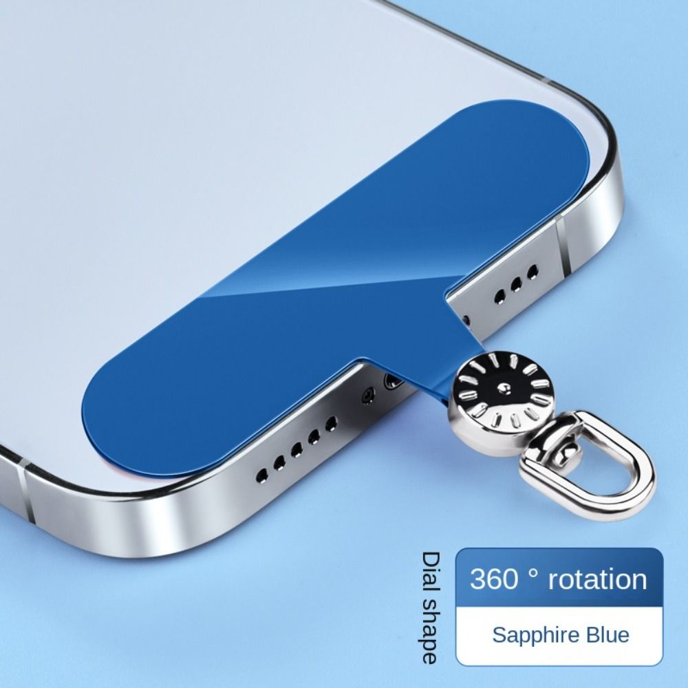 360 ° drehbare Telefon Lanyard Dichtung Hängen Kabel Telefon Karte Clip Metall Telefon Patch Handy blau