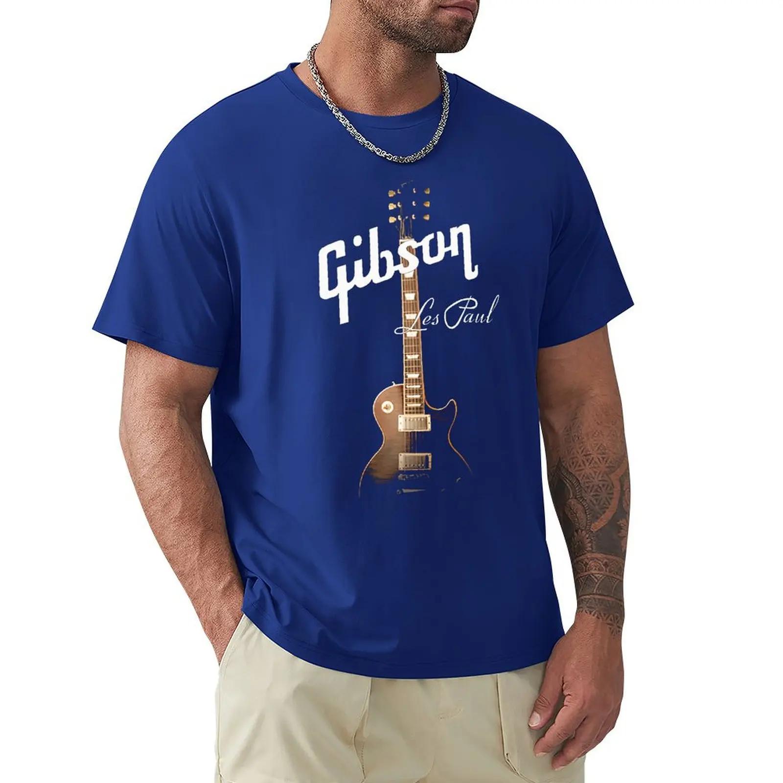 Coole Gibson Gitarre T-Shirts Graphic Tee Herren Gibson T-shirts Rock Grunge Musik Liebhaber T-shirts Hipster Tops Hip Hop Casual Tops XXXXL schwarz