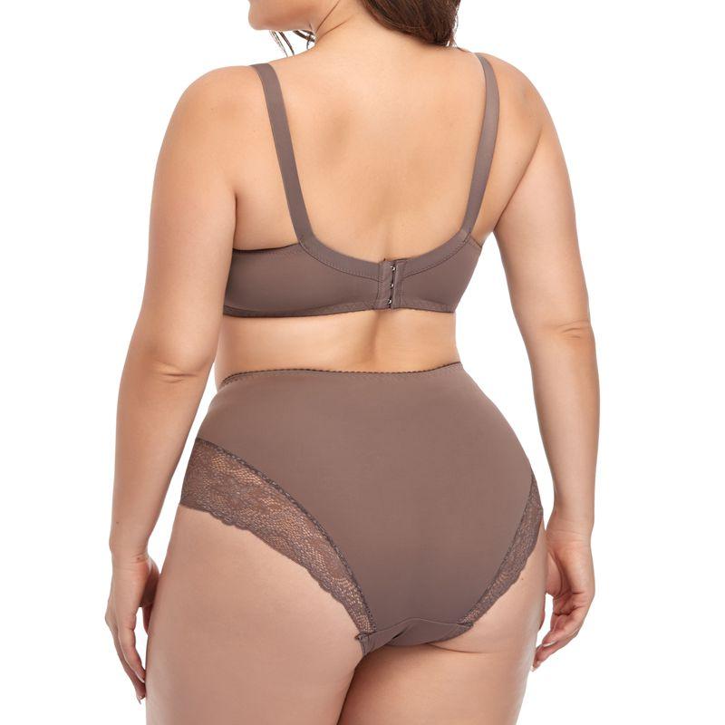 Florale Spitzenwäsche für Damen, BH-Set in Übergröße, D-Cup, XL, 2XL, 3XL, 4XL, 5XL, 6XL, Vollschalen-BHs und ultradünne Unterhosen 85D hellbraun