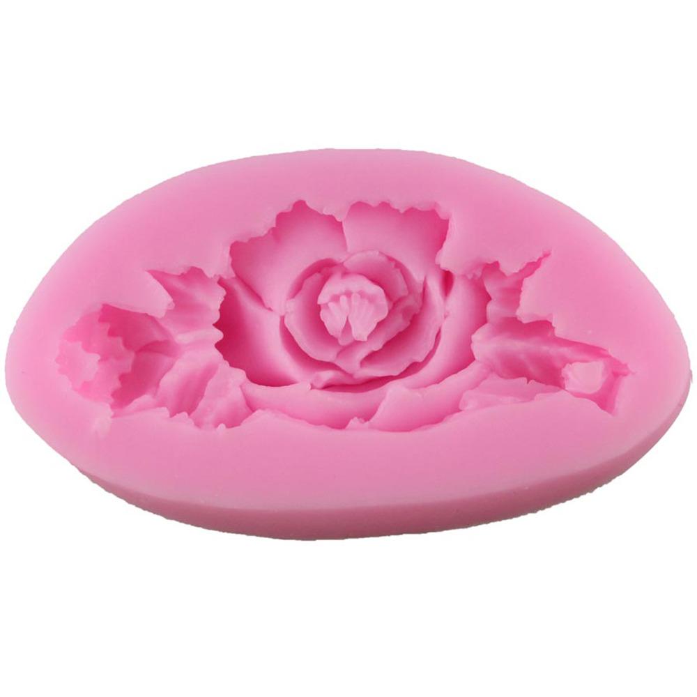 Silikonform 3D Rose Blume Kuchen Fondant Dekorieren Schokolade Süßigkeiten Formen Küche Backen Kuchen Werkzeuge rosa