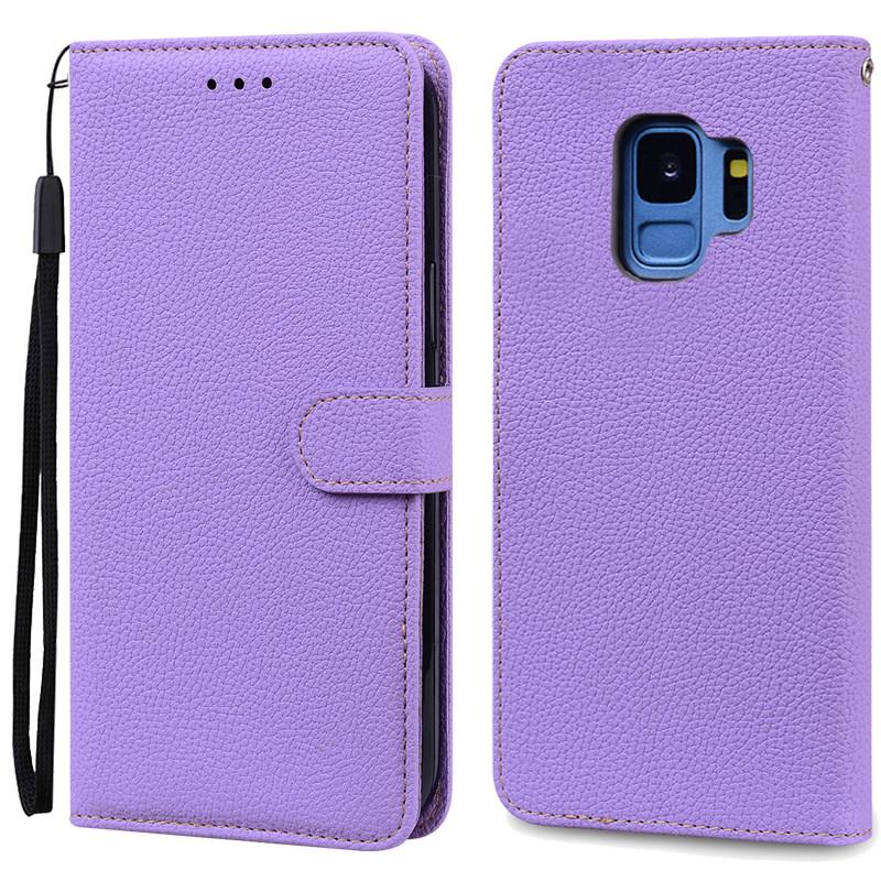 S9/S9 Plus Hülle Für Samsung Galaxy S9 Hülle G960F Leder Brieftasche Klapphülle Für Samsung Galaxy S9+ S 9 Plus G965 Coque Handyhülle For Samsung S9 licht lila