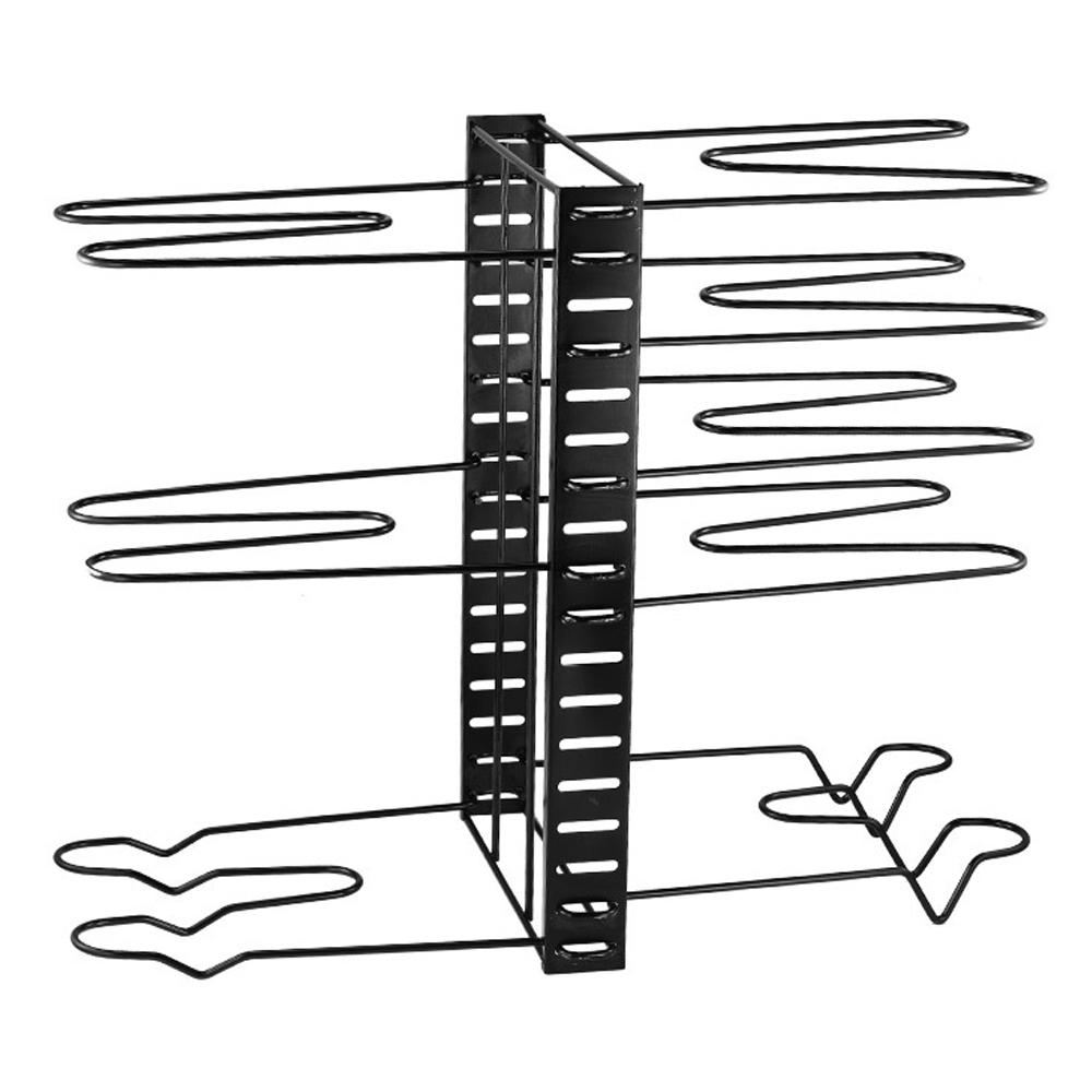 8-stufiges Topf- und Pfannenregal, Topf-Organizer mit 3 DIY-Methoden, Metallregal für Küchenschrank 8 Tier schwarz