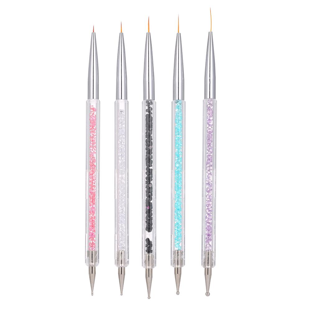 5 Stück Nail Art Liner Pen UV Gel Malerei Nagel Design Pinsel Stift Nagel Punktierung Zeichenstift bunt