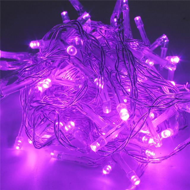 1000/500/300/200/100LEDS Lichterkette Lichterkette Outdoor Wasserdicht 8 Modi Lichterkette Hochzeit Weihnachten Party Dekoration für Zuhause 2022 Navidad 10M 100LED-EU Plug violett