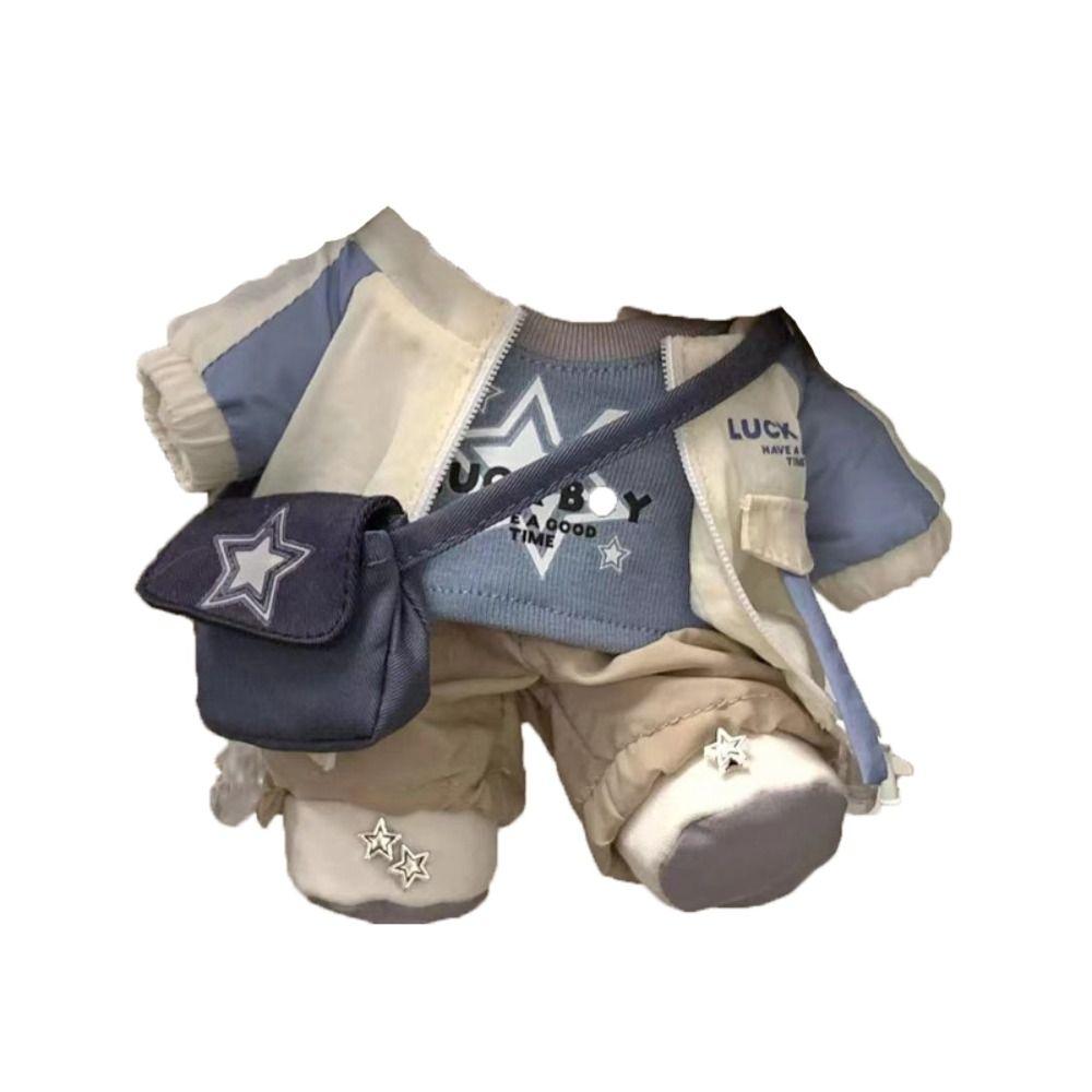 Hoodie 20cm Plüschtier Kleidung Baseballkappe Set Schultergurt Baumwollpuppe Kleidung Mini Kleidung Plüschtier Kleidung 20cm Puppe