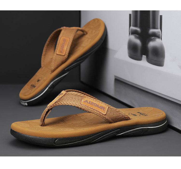 Herren Zehensandalen Sommer Strand Zehensandalen Herren Lässig Atmungsaktiv Verdicken Strand Herren Hausschuhe Outdoor Zapatillas Hombre für Herren EVA 43 khaki