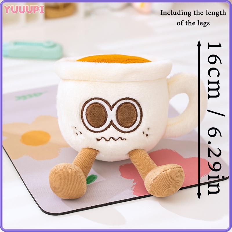 Lustiger Plüsch-Kaffeebecher Tasse Teekanne Spielzeug Sammlerstück Flasche Plüschtier Reisebegleiter Für Erwachsene Und Kinder Spielhaus Geburtstagsgeschenk white