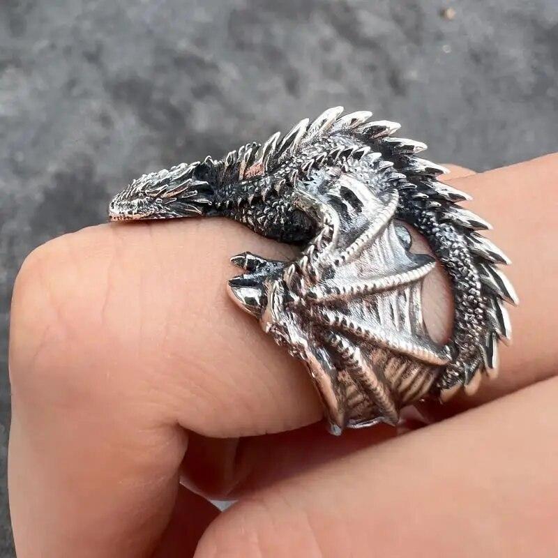 Vintage Drachen Pterosaurier Flügel Cosplay Ringe Unisex Einstellbare Öffnung Persönlichkeit Ring Schmuck Zubehör Geschenke