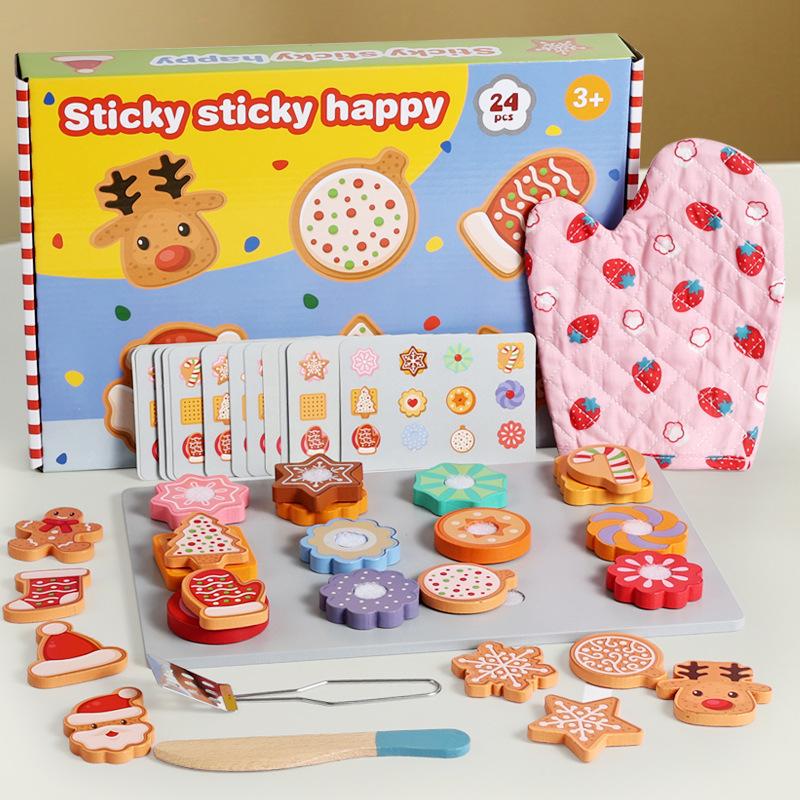 Keks-Interaktions-Lebensmittel-Set für KinderMontessori Rollenspiel Kochbereich Zubehör Spielzeug Kleinkind Lernspielzeug ideal 3-5 Jahre alt yellow