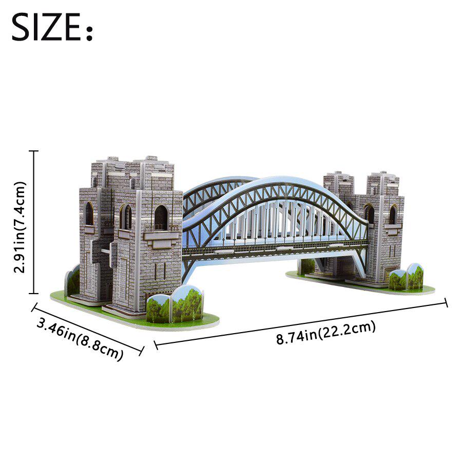 3D Puzzle Sydney Harbour Bridge World Architektur-Puzzle-Modellbausatz für Kinderspielzeug Geschenke