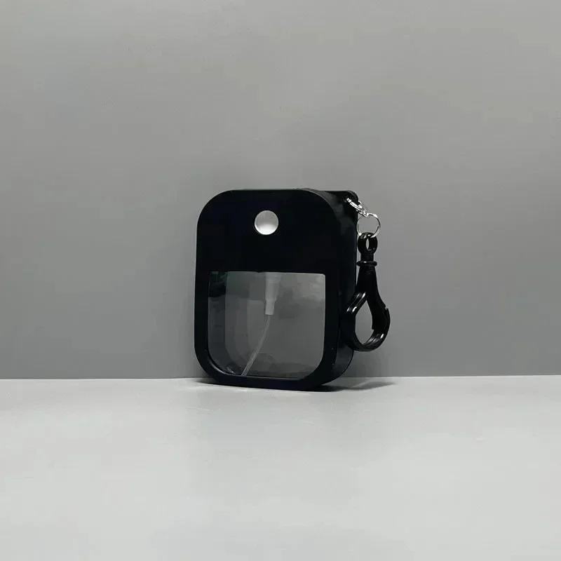 58 ml Spray Kleines Desinfektionsspray Duftendes veganes Handdesinfektionsmittel mit Schlüsselanhänger Parfüm Alkohol Wasser Sprühflasche für unterwegs 50ML schwarz