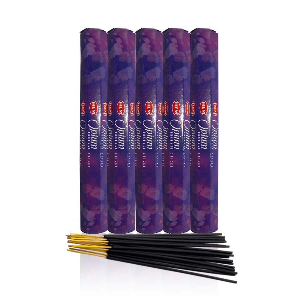 HEM Opium 5er-Pack Packungen mit je 20 Räucherstäbchen