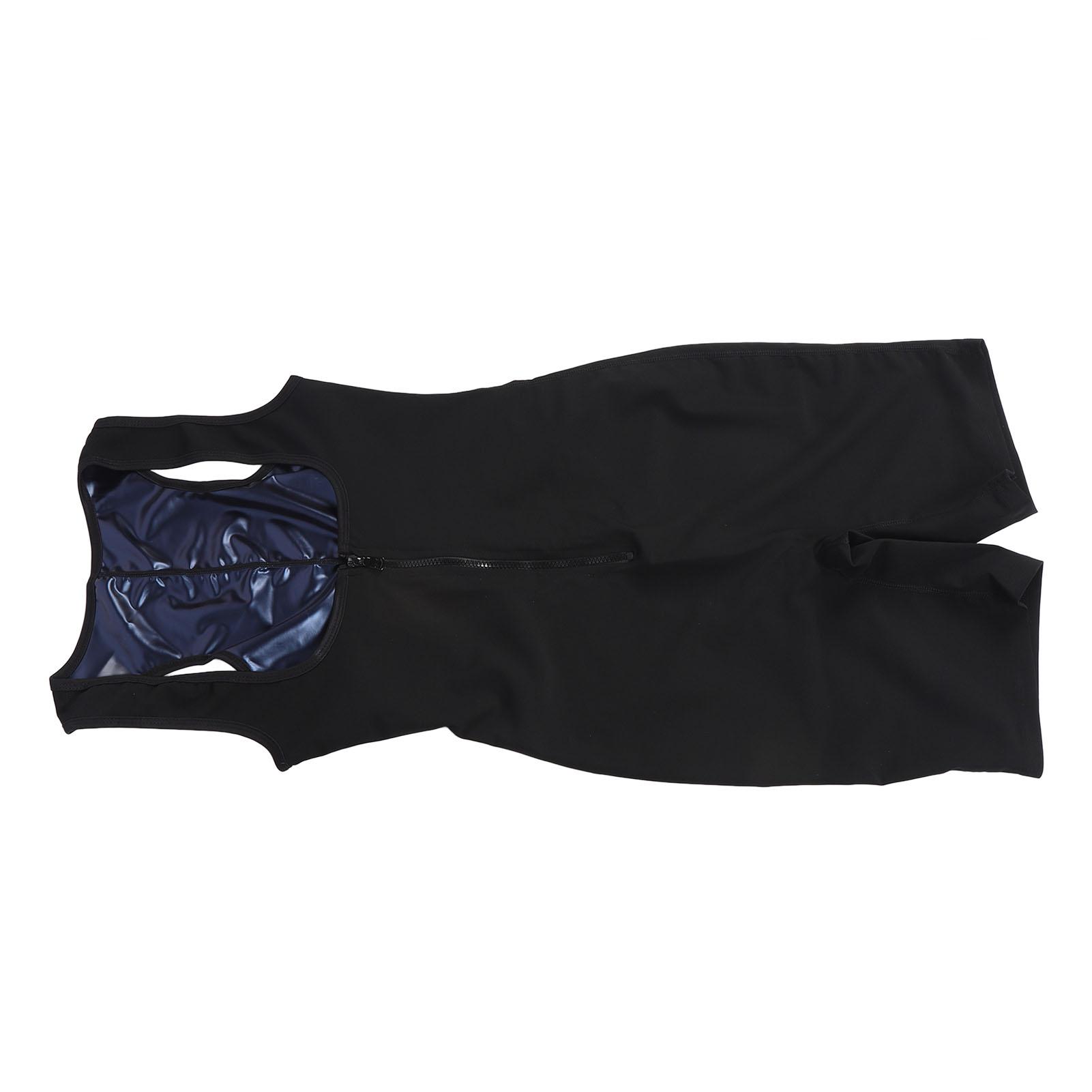 Saunaanzug Schweiß Sauna Jumpsuit Schnelltrocknender Sauna Bodysuit mit Rückenreißverschluss für Gymnastiktraining Laufen