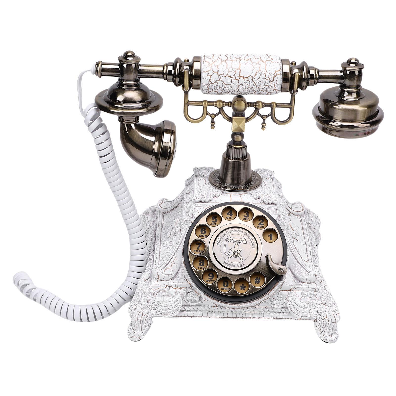 Audio-Gästebuch-Telefon 32G Kapazität Vintage Retro Telefon Benutzerdefinierte Sprachnachricht für Hochzeitsfeier White
