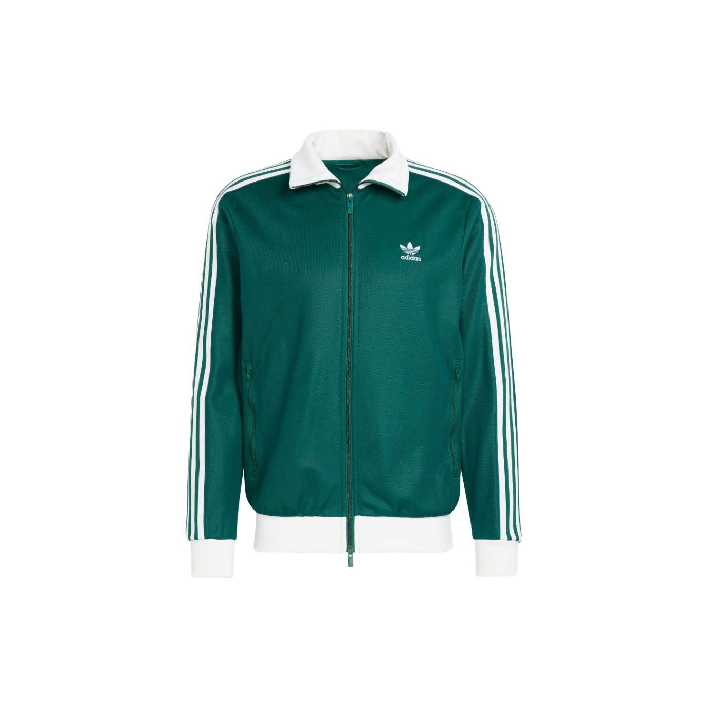 Adidas Originals Adicolor Classics Beckenbauer Gestreifte Stehkragen Reißverschluss Enganliegende Jacke Herren Jacken Grün IP0417 M