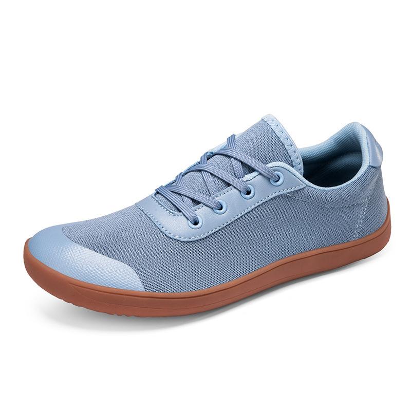 Mode Herren Weite Barfuß Canvas Sneaker 2024 Mode Flats Weiche Null-Sprengung Sohle Breitere Zehen Leichtgewicht Mode Sneakes Große Größe 44 blau