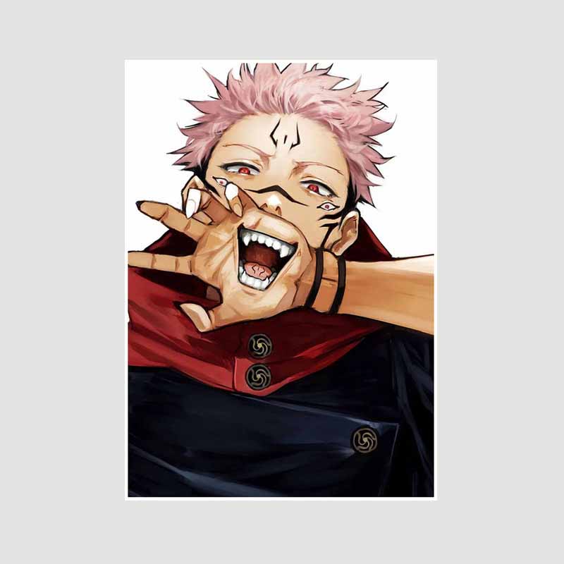 Anime Jujutsu Kaisen Poster Ästhetisches weißes Papier Satoru Gojo Nobara Kugisaki Poster Wand Kunst Malerei Studie Home Decor Zimmer Bar Dekoration Bilder 42x30cm
