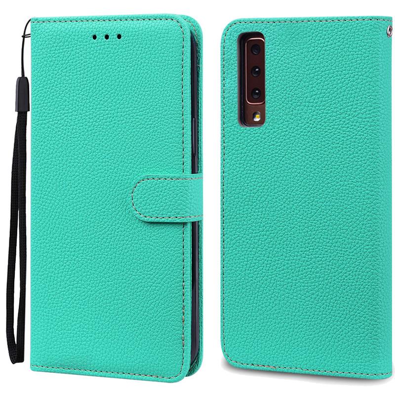 Für Samsung Galaxy A7 2018 Hülle Galaxy A 7 2018 Hülle Luxus Leder Flip Case Für Samsung Galaxy A7 2018 SM-A750F Handyhüllen Samsung A7 2018 A750 himmelblaue