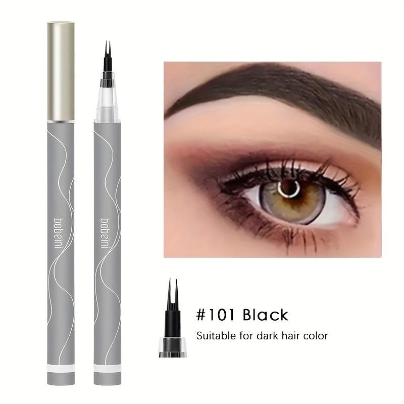 Natürliches Make-up-Stift mit doppelter gegabelter Spitze für die unteren Wimpern, ultradünne Flüssigkeit, schnelltrocknend, Wimpern-Augenbrauen-Eyeliner-Stift, Make-up-Tools schwarz