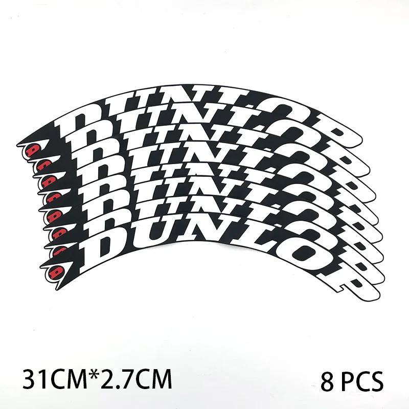 3D Auto Reifen Rad Aufkleber Auto Universal 3D Auto Motorrad Reifenaufkleber Personalisierte Auto Styling Rad Aufkleber Zubehör DUNLOP 8PCS