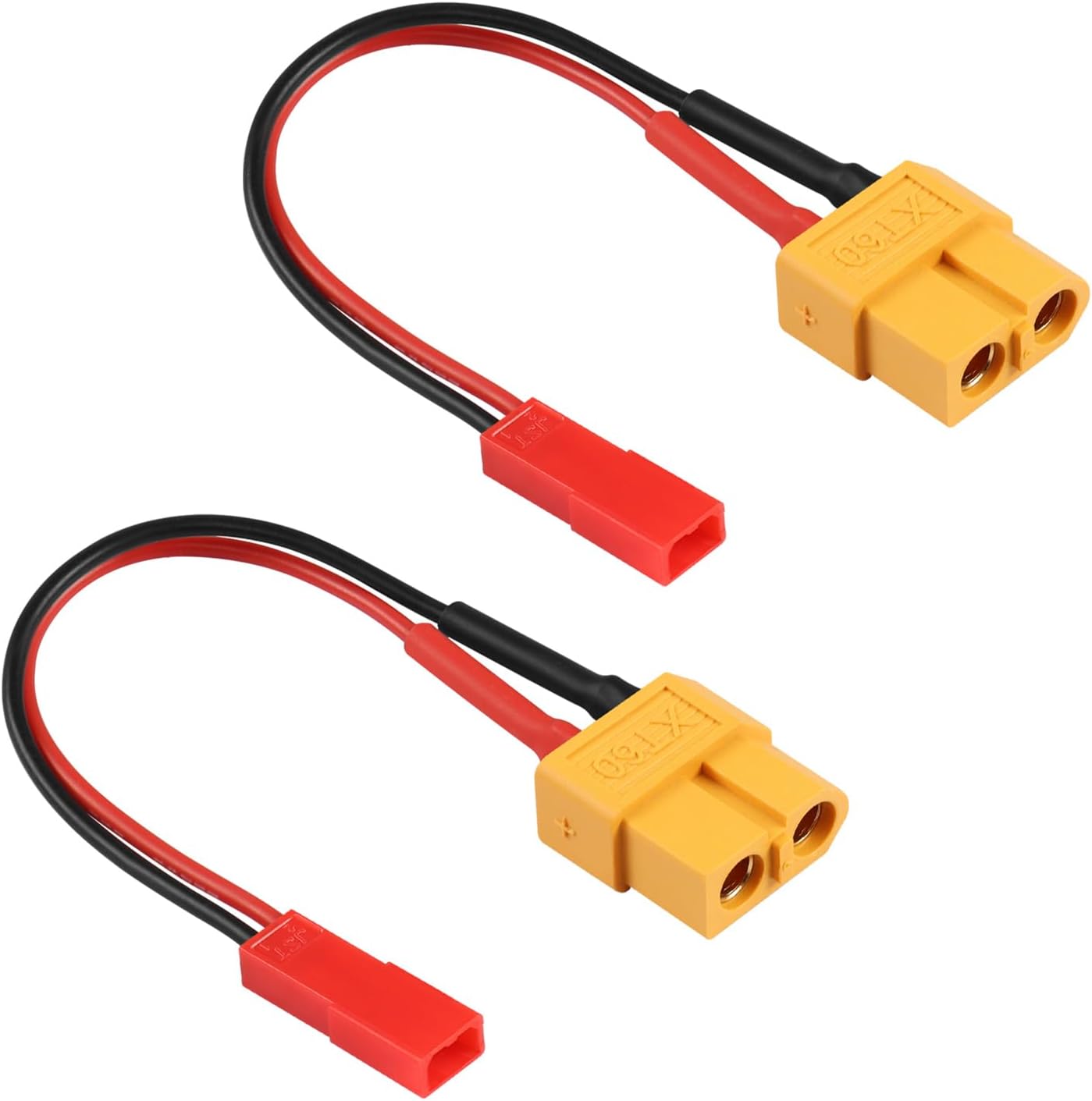 2× XT60 Buchse auf JST Stecker Ladeadapterkabel – 22AWG, 10cm – Für LiPo Akku RC Auto Drohne Quadcopter gelb