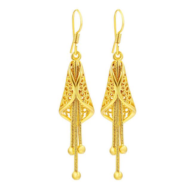 Nicht verblassender 18-Karat-Goldschmuck-Tropfenohrring für Frauen Eringes Bizuteria Argent Bijoux Joyas Bijoux Femme Orecchini-Granat-Schmuck yellow