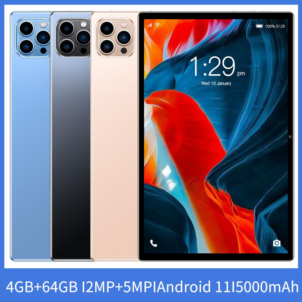 10.1 Original Neues Android Tablet 8GB RAM 64GB ROM Android Tablet Unterstützt 4G Anruf Google Dual SIM Android 12 5000mAh Tab add Cover Case schwarz