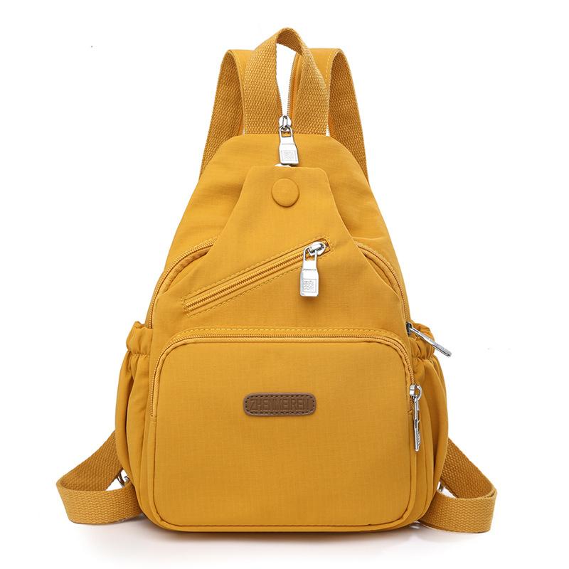 Multifunktionaler Rucksack Damen Outdoor Brusttasche Reise Rucksack mit großer Kapazität gelb