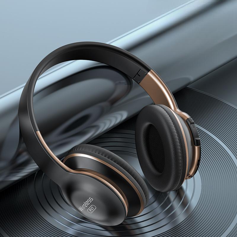 P17 TWS Kabellose Kopfhörer, Bluetooth-Garnitur, faltbare Stereo-Kopfhörer und Geräuschunterdrückung für junge Leute schwarz