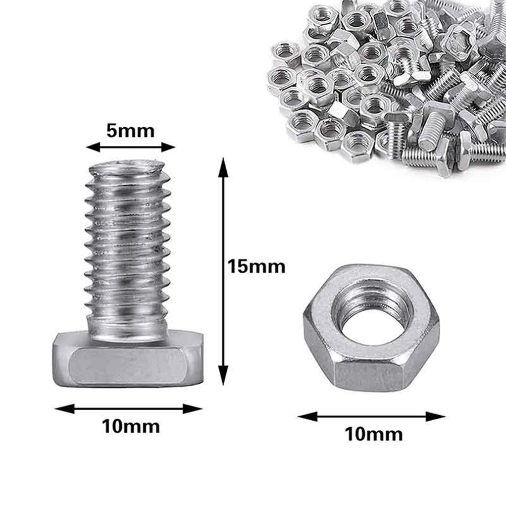 50 Stück Aluminium Muttern Set Gewächshaus Rostfreie Muttern für Terrasse Gewächshaus Zubehör