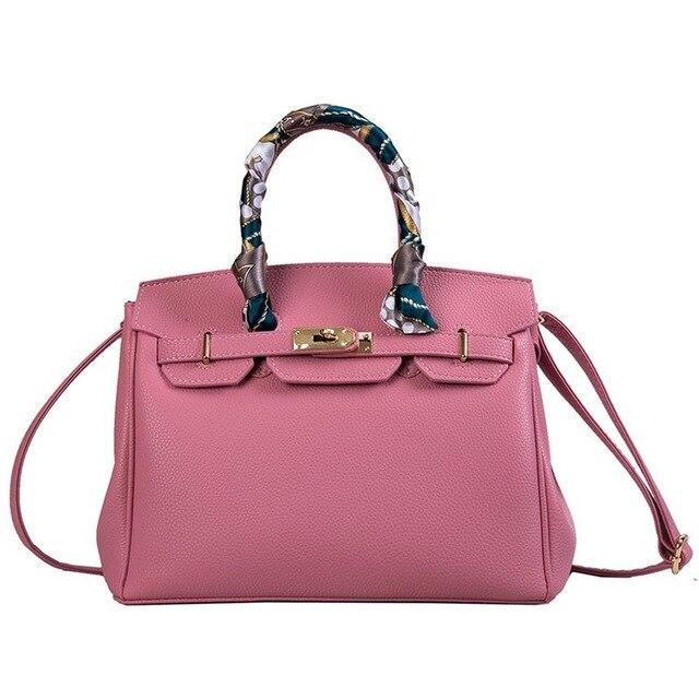 Luxus Damen Ein Schulter Handtasche PU Leder Qualität Messenger Lässig Mode Klassisch Damen Tasche Messenger Handtasche CLE rosa