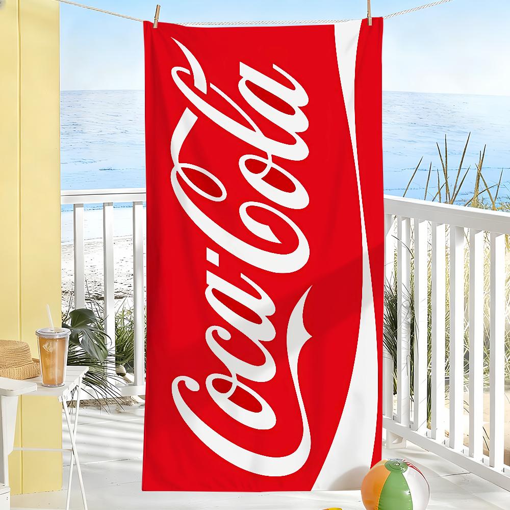 Modischer Druck Kunst Handtuch Weich Pool Geschenk Für Reise Fitnessstudio Dusche Camping Schnelltrocknend Sport C-Coca C-Cola-S Große Strandhandtücher W50*H100(CM)
