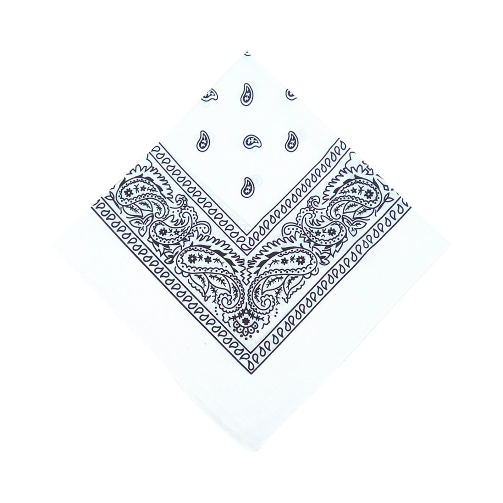 Baumwolle New Tie-Dyed Kopftuch Paisley Scroll Bandana Tie-Dyed Square One Size weiß