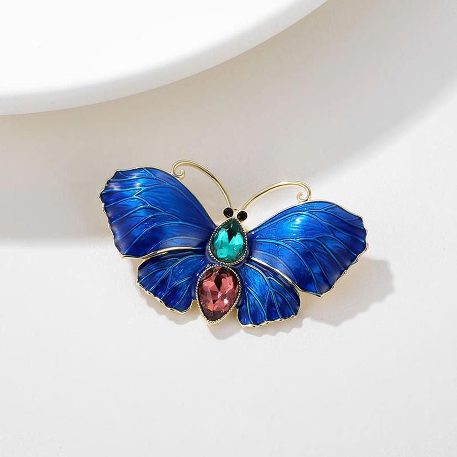Luxus-Schmetterlingsbrosche Exquisite Insekten-Anstecknadeln Corsage-Broschen Damen Party-Geschenk Weiße Perlmutt-Schmetterlingsbrosche beige