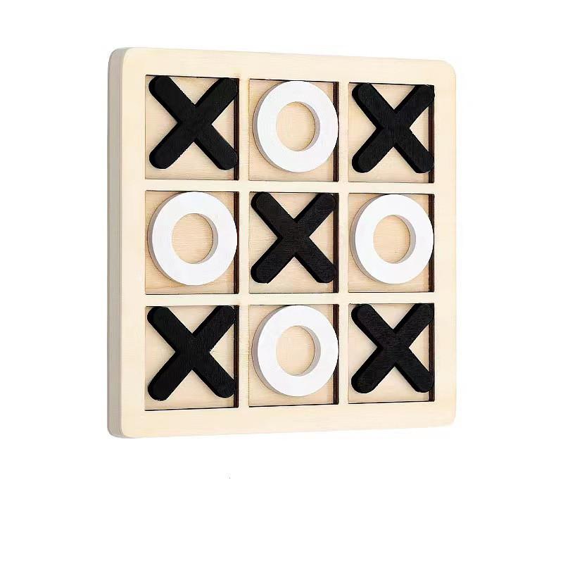 Xo Brettspiel Holzbrett Spielzeug Eltern-Kind-Interaktion Kinderspiel Entwicklung Intelligenz Puzzle Desktop Spielzeug Schach Geschenke schwarz