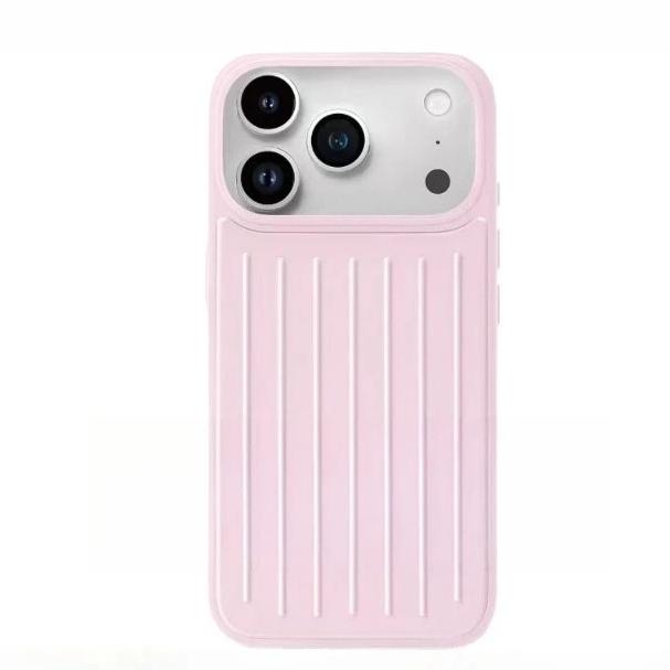 Business SLE Premium Aluminiumlegierung 3D Wellblech Stilvolle Hülle für IPhone 17 Pro Max 16 15 14 13 Eiskaltes Metallrückwand Kofferfelge RIMOWA Abdeckung iPhone 15 Pro rosa