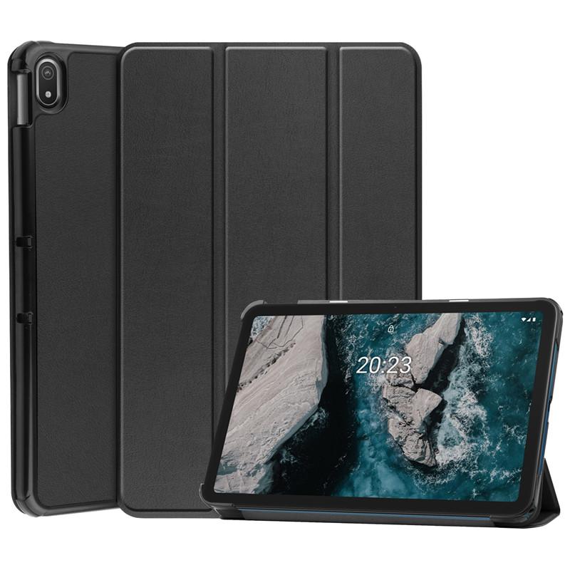 Für Nokia T20 T 20 T10 T 10 Fall 2022 PU Leder Tri-Folding Stand Magnetische Flip-Cover für funda Nokia T20 T10 2021 Tablet Kinder For Nokia T20 2021 schwarz