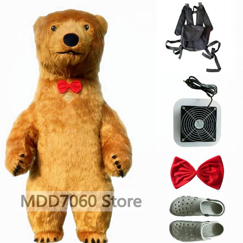 Riesenpanda aufblasbares Kostüm Straße lustig Eisbär Maskottchen Kostüm Party Rollenspiel Plüsch aufblasbares Maskottchen Kostüm 200cm orange