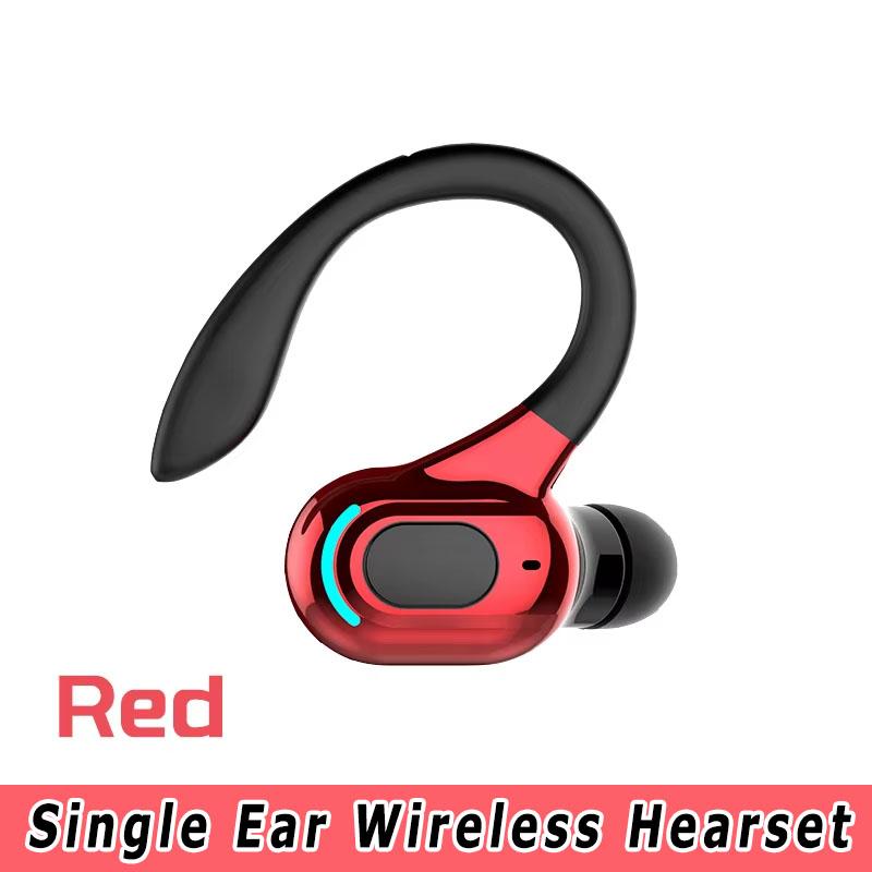 Lange Standby-Bluetooth 5,2 Headset Drahtlose Business Kopfhörer Sport Bluetooth Kopfhörer Hifi Mini Ohrbügel Ohrhörer Mit Mikrofon rot