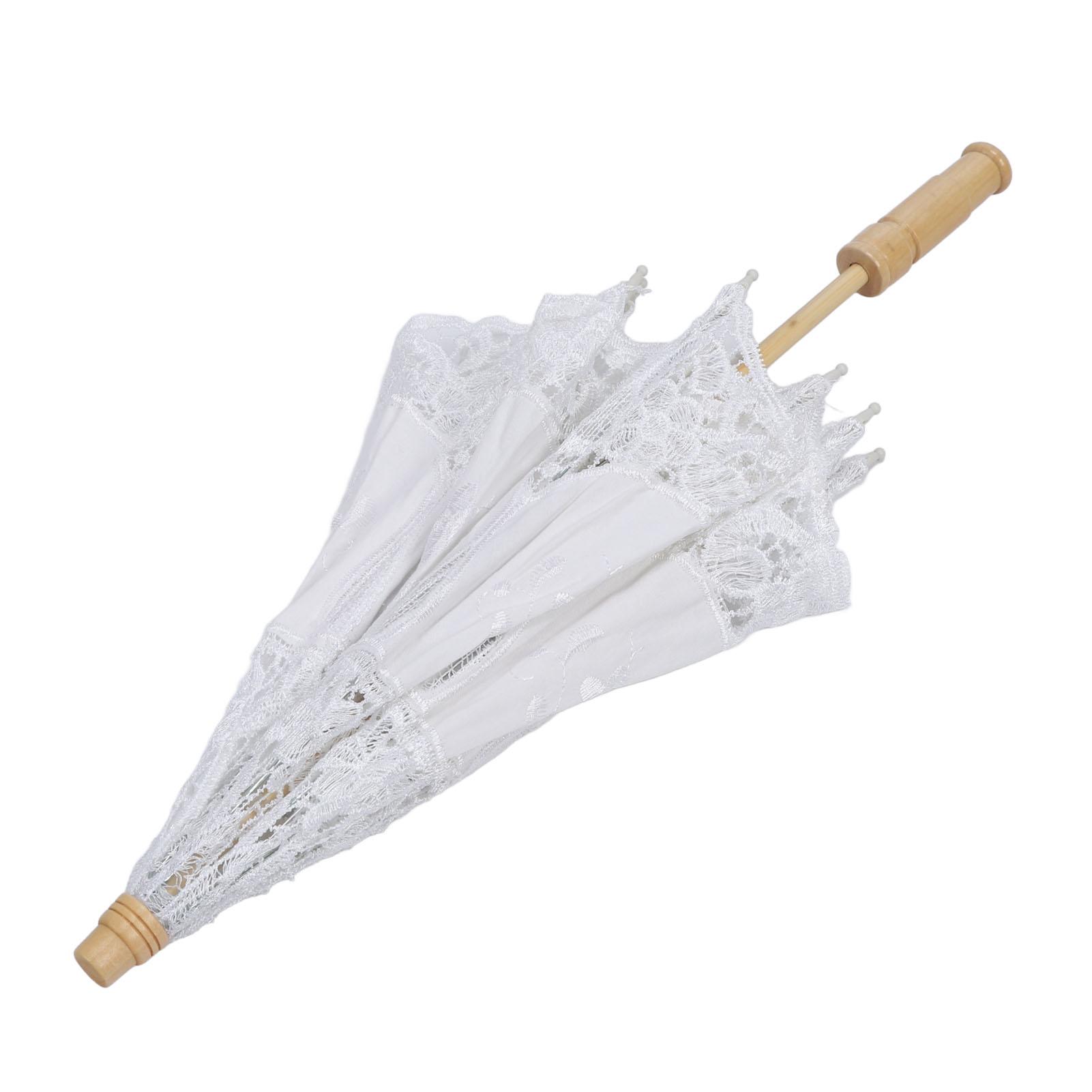 Spitze Sonnenschirm Regenschirm Hochzeit Braut Spitze Regenschirm Dekorative Stickerei Blume Regenschirm für weiß