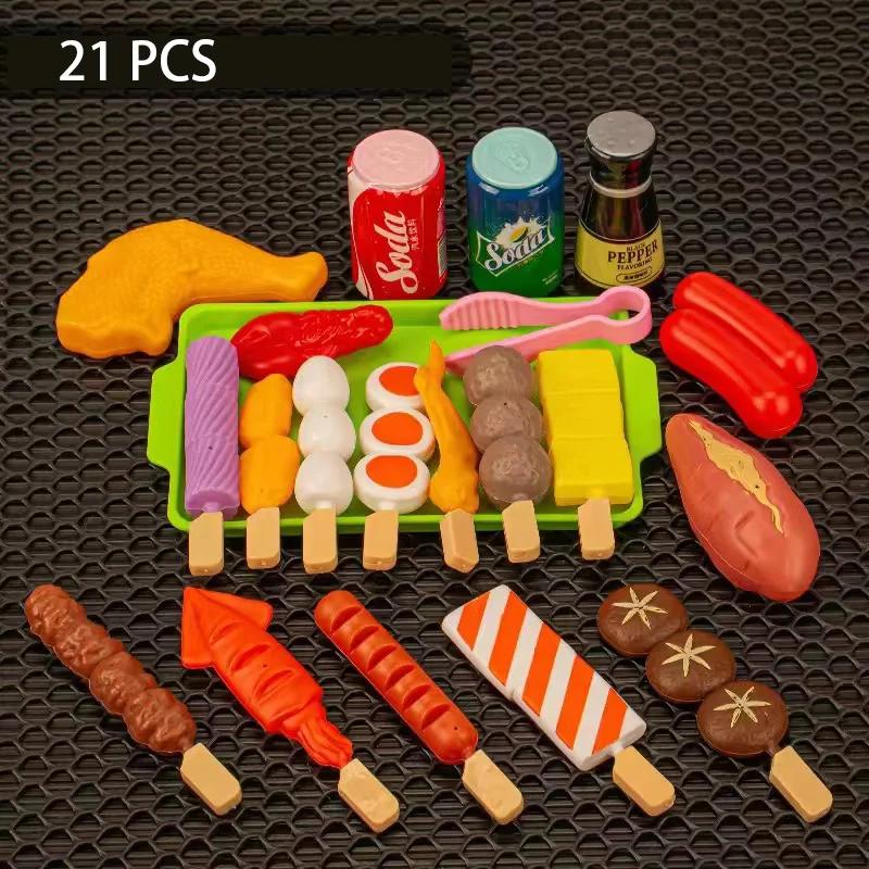 Kinder Simulation Grillspielzeug Set BBQ Kochen Rollenspiel Interaktiver Grill Spielküche Spielzeug Kochgeschirr Spielset für Kinder