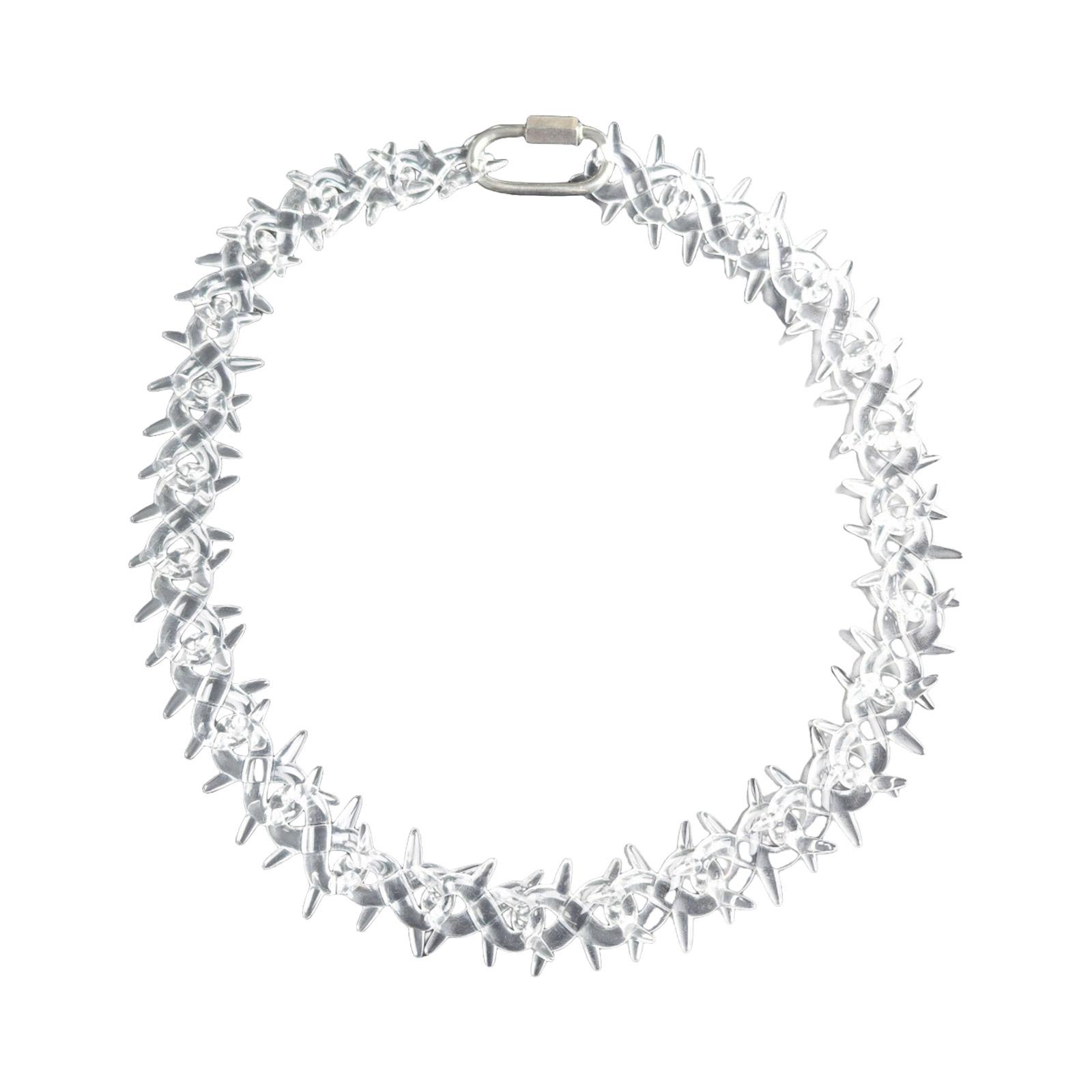 Rock Punk Acryl Stachel Kette Halskette Klares Schloss Anhänger Schmuck Klare Dornen Halskette Geeignet für Männer und Frauen