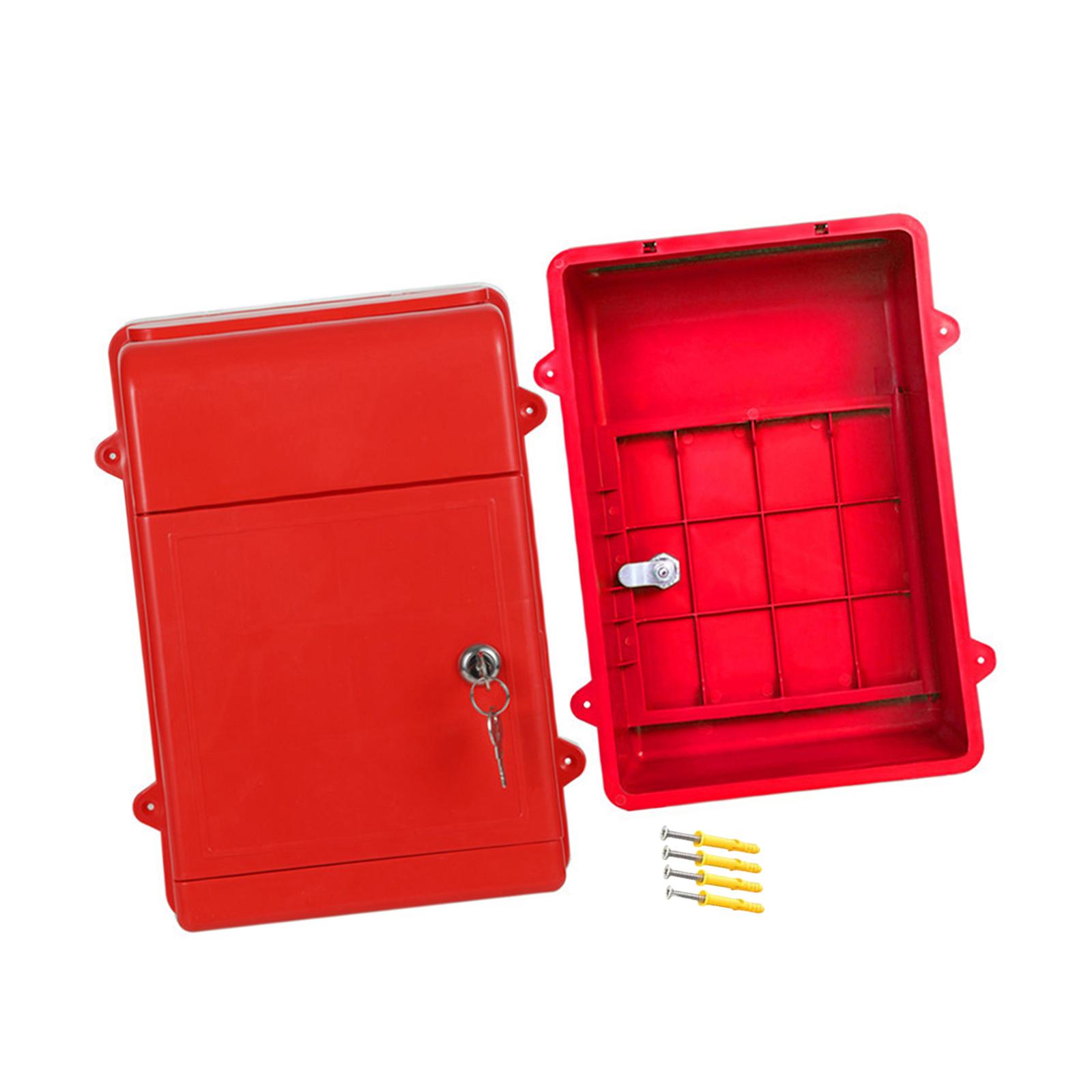 Wandmontage Briefkasten Postkasten Zeitungsbox Praktischer Briefkasten Abschließbarer Briefkasten für Schule Außen Gemeinschaft Straße Outdoor rot