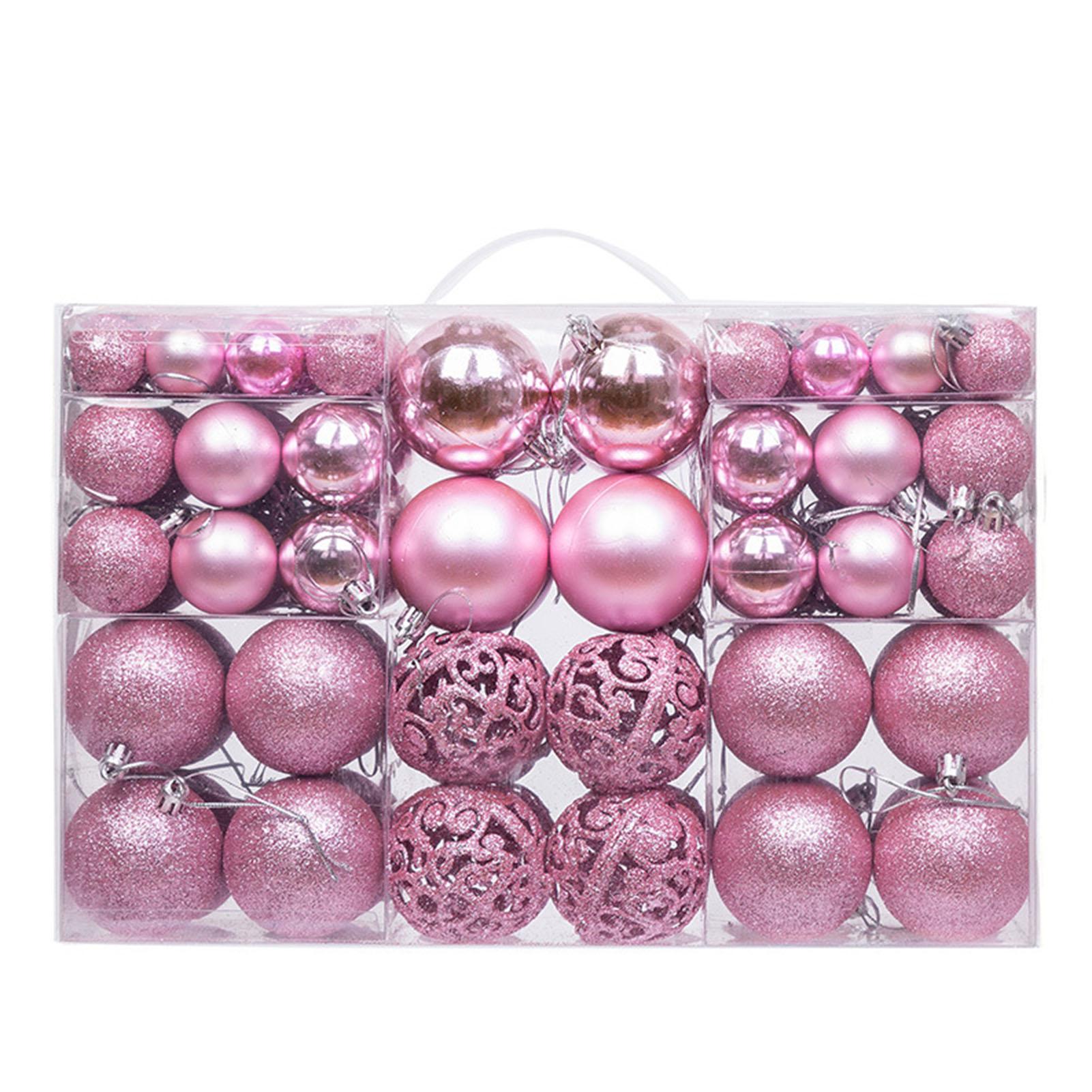 100 stücke Weihnachten Ball Ornamente Weihnachten Baum Dekorationen Hängen Bälle für Weihnachten Baum rosa