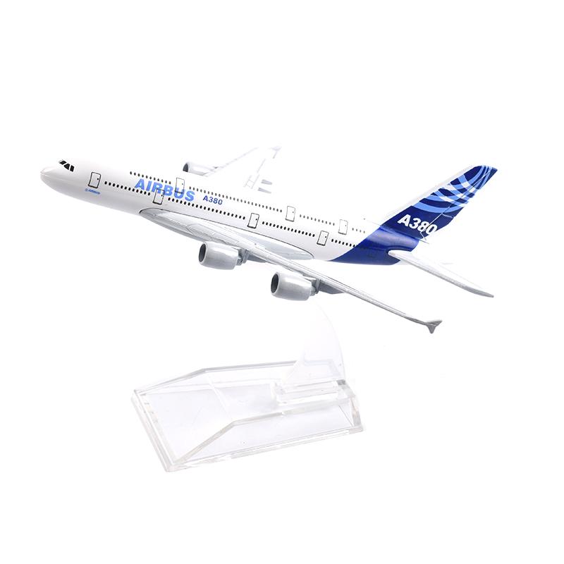 Jason Tutu 16cm Airbus A380 Flugzeug Flugzeugmodell Flugzeug Druckguss Metall 1/400 Maßstab Flugzeuge white